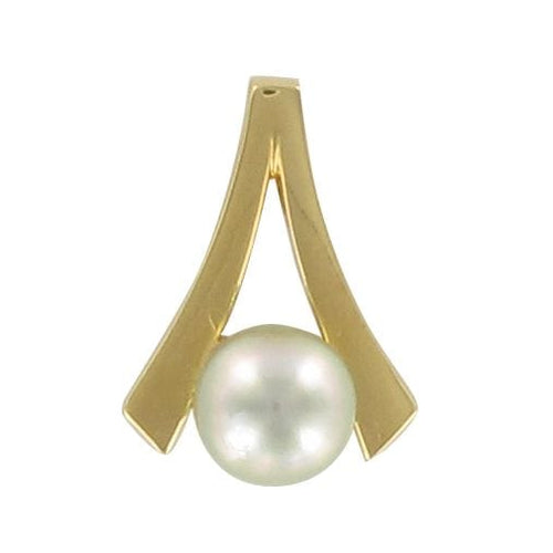 Pendentif Pendentif or perle grise 58 Facettes 17-064A