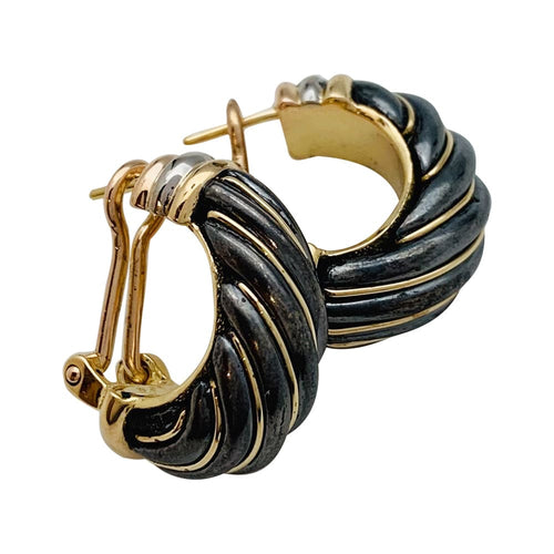 Boucles d'oreilles Boucles d'oreilles Cartier trois tons d'or et silverium. 58 Facettes 29440