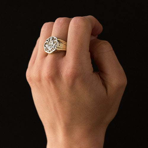 Bague 54 Bague chevalière homme maçonnique 58 Facettes 19-176-54