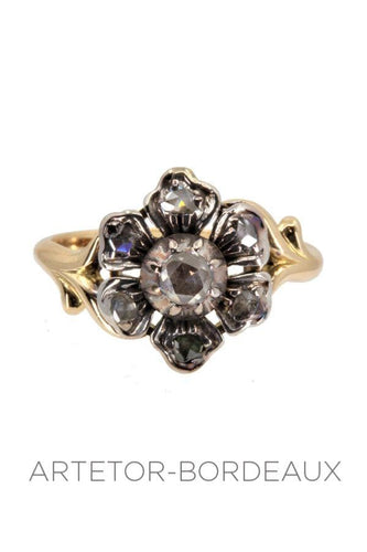Bague 56 Bague fleur ancienne 58 Facettes 35451