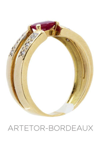 Bague 50 Bague rubis et diamants moderne 58 Facettes 17971