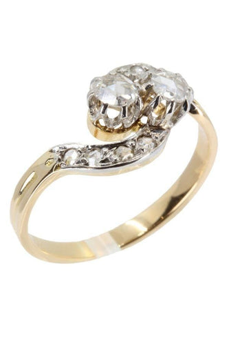 Bague 52 Toi et moi ancien diamants 58 Facettes 31891