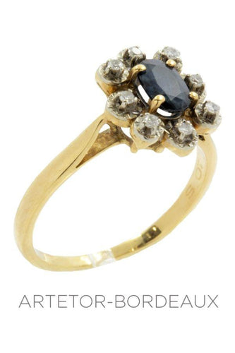 Bague 55 Bague saphir et diamants 58 Facettes 11991