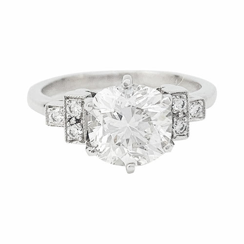 Bague 51 Bague solitaire diamant 2,06 carats en or blanc. 58 Facettes 30651