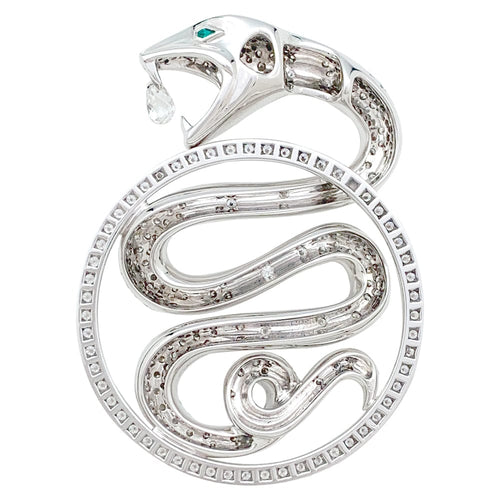 Pendentif Pendentif Boucheron, "Trouble", or blanc, diamants et émeraudes. 58 Facettes 29897