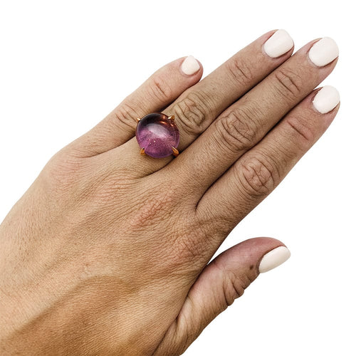 Bague 50 Bague Pomellato "Veleno" or rose et améthyste. 58 Facettes 30591