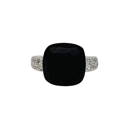 Bague 51 Bague Pomellato "Capri" en or blanc, diamants et jais. 58 Facettes 30411