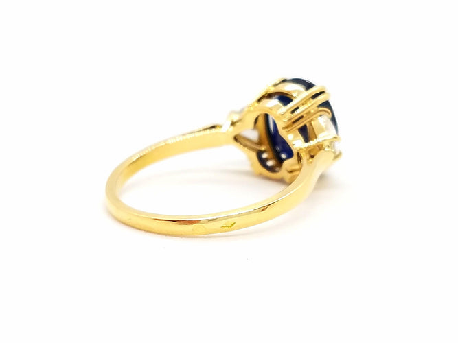 Bague 55 Bague Or jaune Saphir 58 Facettes 757301CN