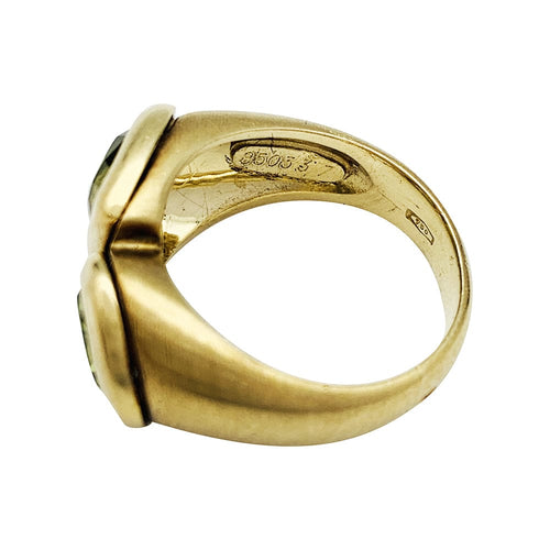 Bague 52 Bague toi et moi en or jaune et péridots. 58 Facettes 30392