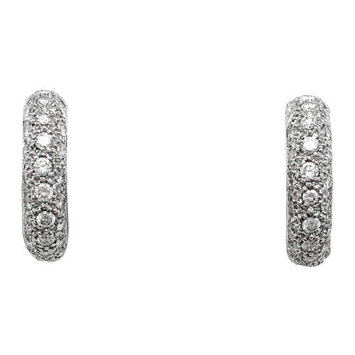 Boucles d'oreilles Boucles d'oreilles créoles en or blanc, diamants. 58 Facettes 30105