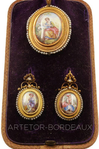 Boucles d'oreilles Parure miniature ancienne 58 Facettes 21661
