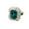Bague 50 Bague en or jaune jupe émeraude 4,12 carats, diamants. 58 Facettes 30506