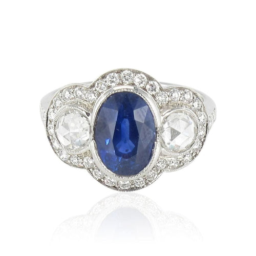 Bague 50 Bague Saphir et Diamants esprit art déco 58 Facettes 09-007-2344492-50