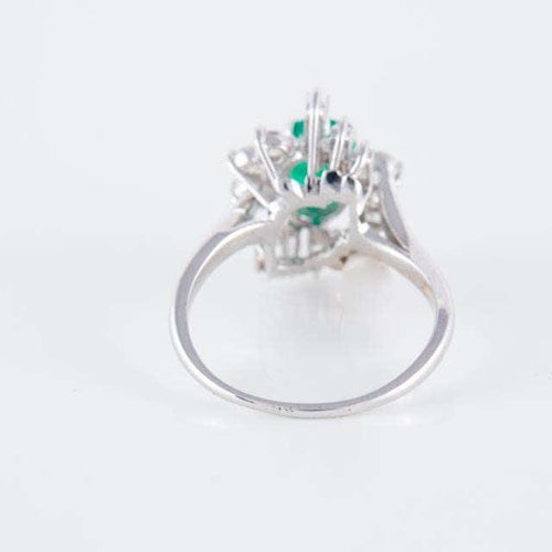 Bague Bague Marguerite Emeraude Diamants brillants & baguettes 58 Facettes 1