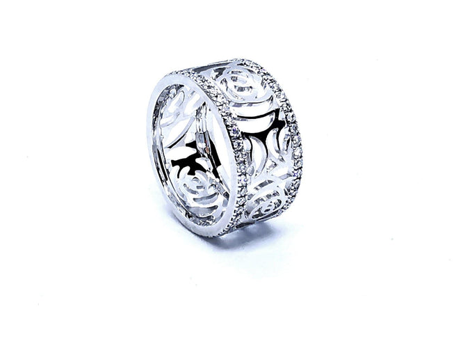 Bague 49 Chanel Bague Camélia Or blanc Diamant 58 Facettes 949238CN