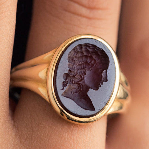 Bague 68 Bague ancienne homme intaille sur cornaline 58 Facettes 20-292-60