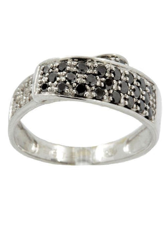 Bague 51 Bague diamants noirs et blancs 58 Facettes 12531