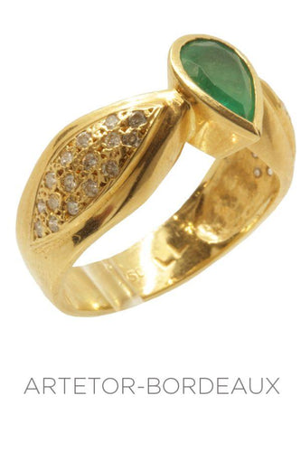 Bague 55 Bague émeraude et diamants 58 Facettes 18621