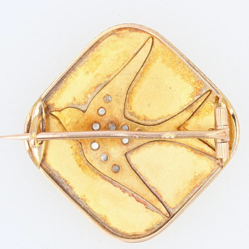 Broche Broche ancienne en or hirondelle 58 Facettes 21-105