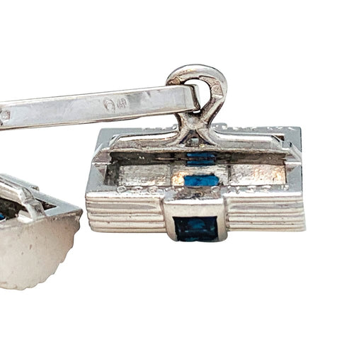 Boutons de manchette Boutons de manchette Van Cleef & Arpels en platine et saphirs. 58 Facettes 29975
