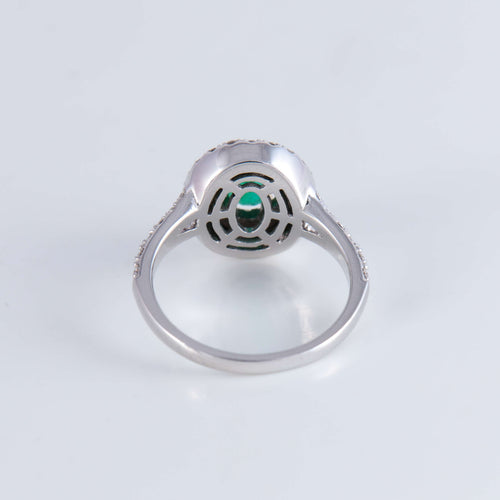 Bague 53 Bague style Marguerite Emeraude Diamants 58 Facettes 1