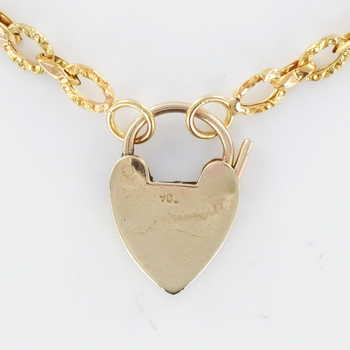 Collier Chaine ancienne ciselée et son cadenas en forme de coeur 58 Facettes CVCO3