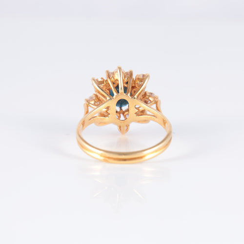 Bague Bague Marguerite Saphir Diamants 58 Facettes 1