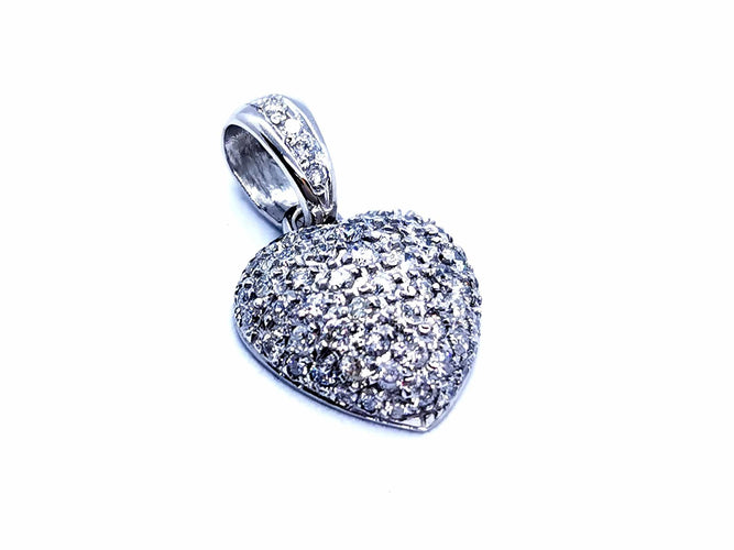 Pendentif Pendentif Coeur Or blanc Diamant 58 Facettes 997152CN