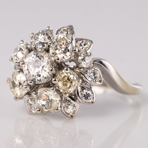 Bague 54 Bague rétro diamants bouquet 58 Facettes 20-196-51