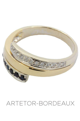 Bague 56 Bague saphirs et diamants 58 Facettes 30291