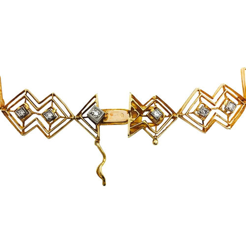 Collier Collier cravate Ilias Lalaounis en or jaune et diamants. 58 Facettes 27956