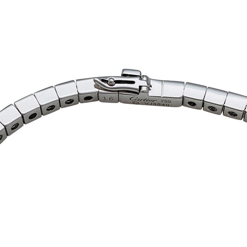 Bracelet Bracelet Cartier "Lanière" serti de diamants en or blanc. 58 Facettes 30012