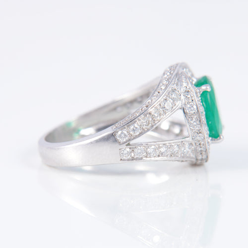 Bague Bague Jonc Emeraude Diamants 58 Facettes