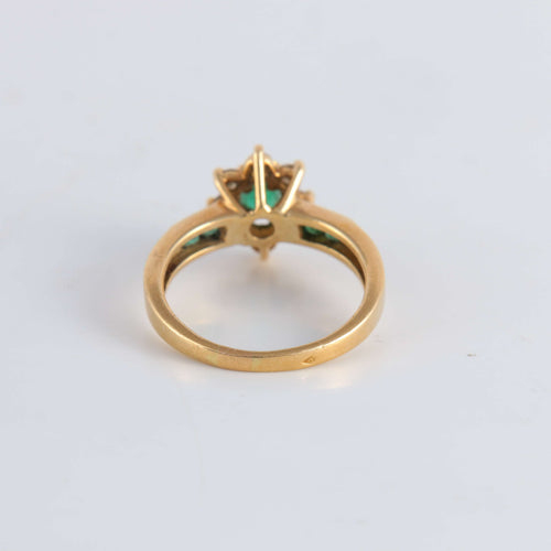 Bague 55 Bague Marguerite Emeraudes Diamants 58 Facettes FM53