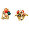 Boucles d'oreilles Boucles d'oreilles Van Cleef & Arpels " Paniers de fruits" en or jaune, corail, chrysoprases et diamants. 58 Facettes 30027