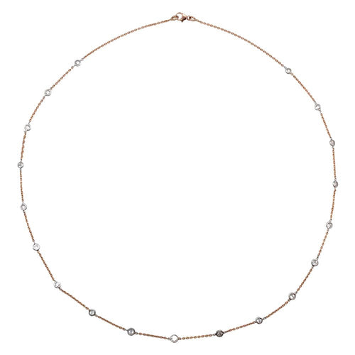 Collier Collier gouttière en or rose et blanc, diamants. 58 Facettes 27764