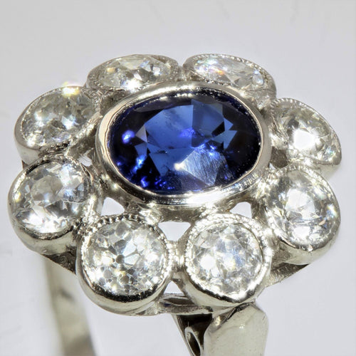 Bague 58 Bague ancienne marguerite saphir diamants 58 Facettes 21-197-58