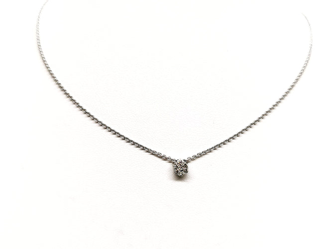 Collier Collier Chaîne + pendentif Or blanc Diamant 58 Facettes 1139156CN