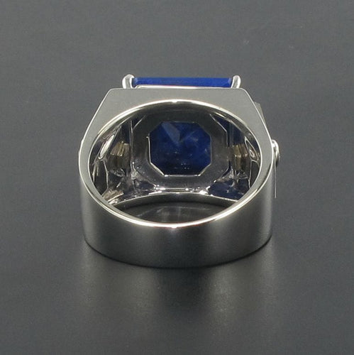 Bague 54 Bague lapis lazuli cristal de roche et diamants 58 Facettes 17-358-54-1
