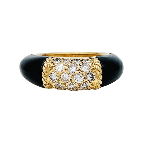 Bague 46 Bague Van Cleef et Arpels en or jaune modèle "Philippine", onyx. 58 Facettes 30227