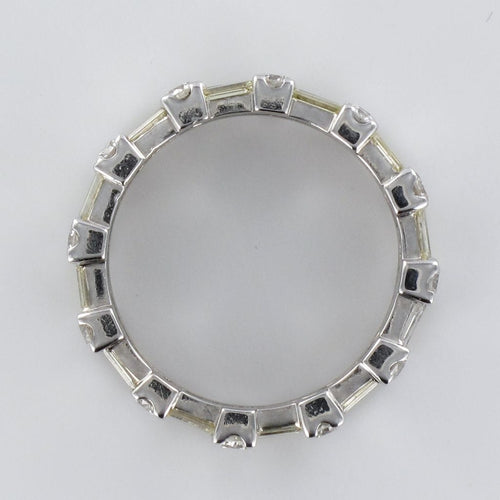 Bague 55 Alliance diamants baguettes et diamants brillants 58 Facettes 16-130-55