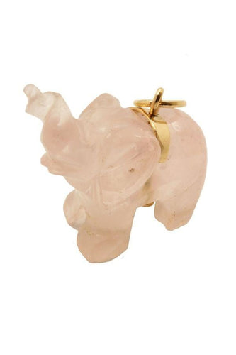 Pendentif Pendentif éléphant en quartz rose 58 Facettes 23821