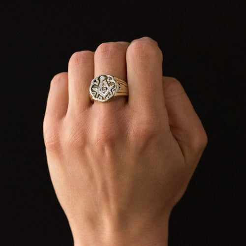 Bague 54 Bague chevalière homme maçonnique 58 Facettes 19-176-54