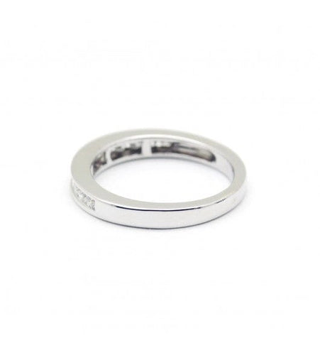 Bague 51 / Blanc/Gris / Or 750‰ Demi-alliance Diamants 0.65 carat 58 Facettes 220537R