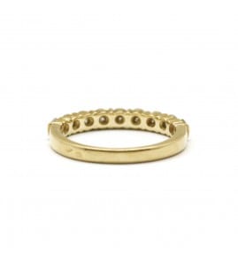Bague 51 / Jaune / Or 750 Demi-alliance 8 diamants 58 Facettes 190179R