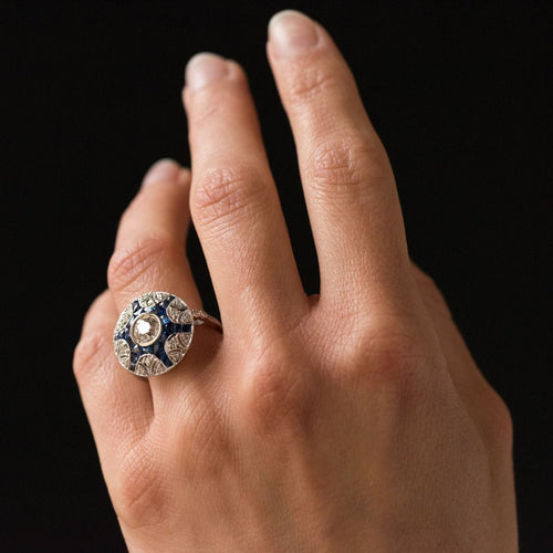 Bague 54 Bague diamants et saphirs calibrés 58 Facettes 19-244-53