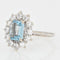 Bague 52 Bague ancienne aigue-marine diamants marguerite 58 Facettes 21-185-52