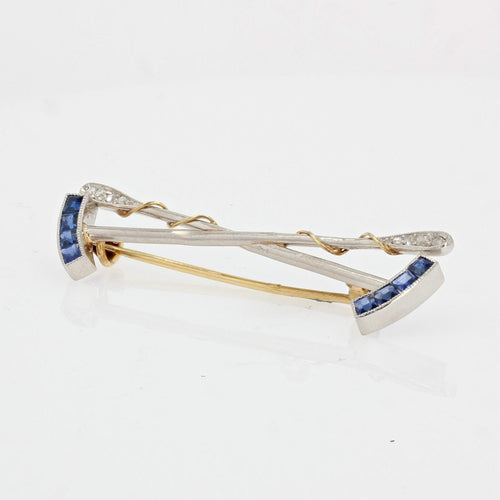 Broche Broche ancienne saphirs diamants clubs de polo 58 Facettes 21-214