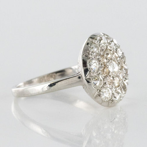 Bague 52 Bague ronde plate diamants taille ancienne 58 Facettes 19-289-55