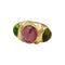 Bague 51 Bague en or jaune tourmaline et péridots. 58 Facettes 30216